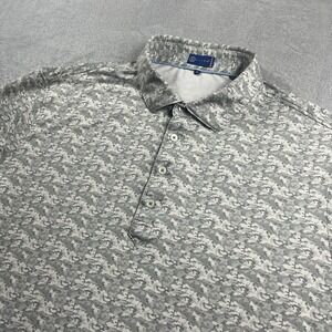 Stitch Golf Polo Shirt Mens XL Gray Camo Performance Stretch Golf Activewear